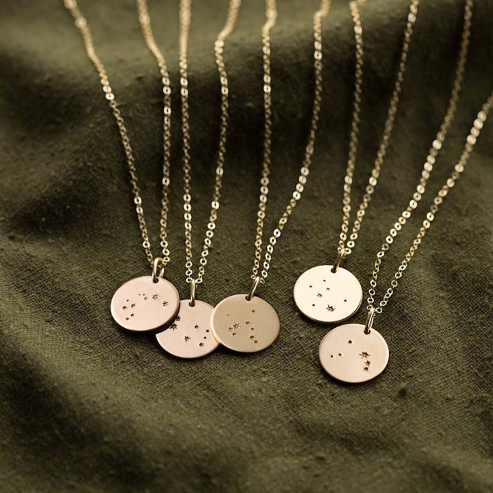 Zodiac Constellation Star Birth Charm Necklace - Picture 15 of 15